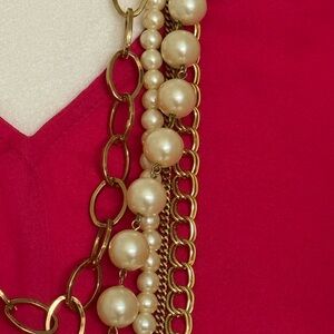 Ann Taylor, 5 Strand, Gold and Pearl Necklace